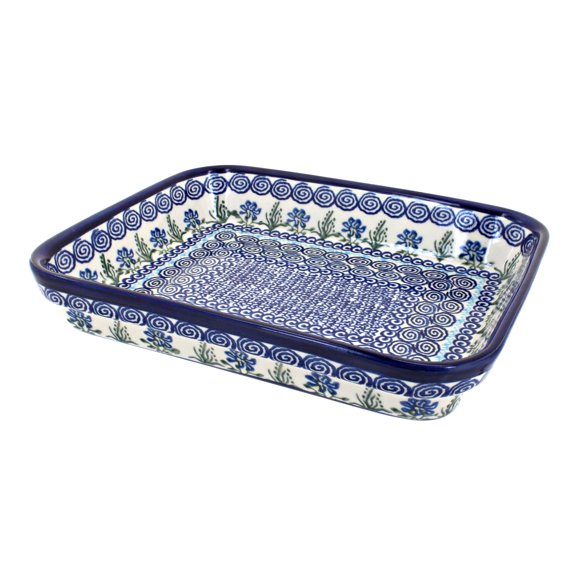 Blue Rose Polish Pottery Charleston Medium Rectangular Baker