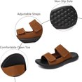 thumbnail image 3 of Rokment Mens Orthotic Arch Support Walking Sandals Comfortable Beach Casual Suede Adjustable Ankle Strap Open Toe Backless Slides Slippers Summer Coffee Size 8, 3 of 7