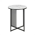 thumbnail image 4 of Bowery Hill Table d'Appoint Minimaliste en Métal à Lattes - Marbre Calacatta Noir, 4 of 8