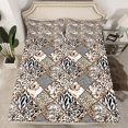 thumbnail image 2 of Homewish Cheetah Leopard Pattern Full Size Sheets,Abstract Geometric Rhombus Bed Sheets,Brown White Black Sheet Sets For Teens,Microfiber Bedroom Decor,4pcs, 2 of 7
