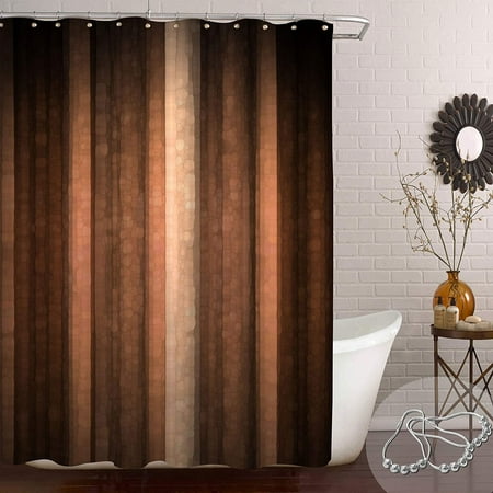 Fanshowbrown Striped Shower Curtain, Light Brown Shower Curtain Liner