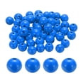thumbnail image 1 of Uxcell 50 piezas de cuentas de madera azul profundo de 20 mm, cuentas redondas sueltas con agujero grande de 4.5 mm para joyería., 1 of 7