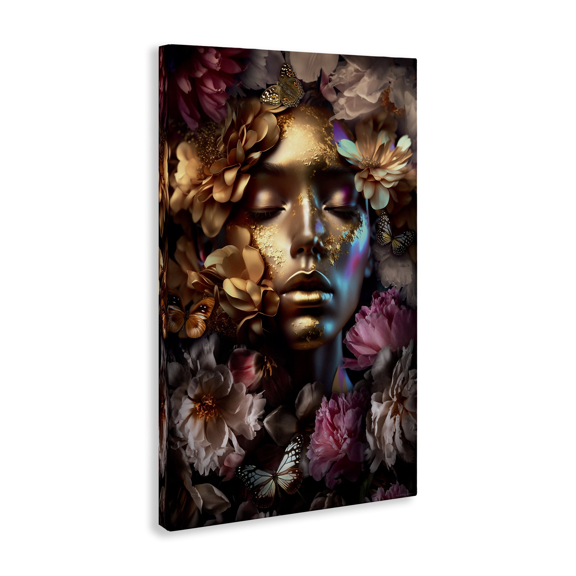 Stupell Industries Lavish Floral Face Plants & Flowers Painting Wrapped Canvas Art Print Wall Art, 20 x 30