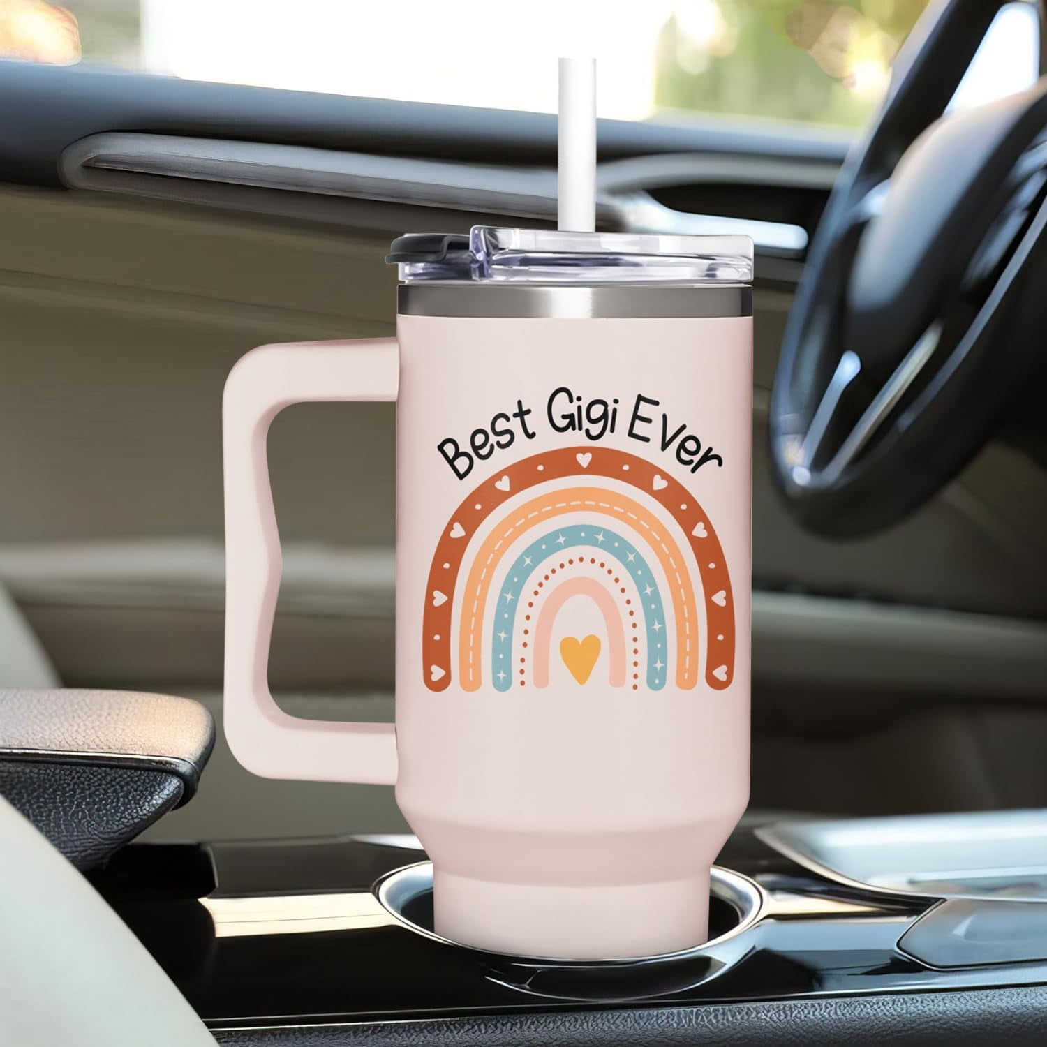 Gigi Gifts For Grandma - Christmas, Birthday, Mothers Day Gift For Gigi - New Grandma Gifts From Grandchildren, Grandkids, Grandson - 40Oz Tumbler With Handle