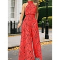 thumbnail image 4 of Combinaisons Habillées pour Femmes Soirée Invitée de Mariage Grande Taille Sans Manches Combinaisons Pantalon Grand Long Rouge TG, 4 of 5