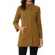 thumbnail image 1 of Abrigo de mujer INSPIRE CHIC de longitud media, con cuello alto, de un solo botón, abrigo de invierno, marrón, talla XS, 1 of 6