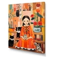 thumbnail image 2 of Designart "Mexican Children Art in Orange II" Fantasy Canvas Wall Art - Kids Orange Children's Art Entryway Wall Art, 2 of 6