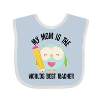 Inktastic Teacher Mom School Owl Girls Baby Bib