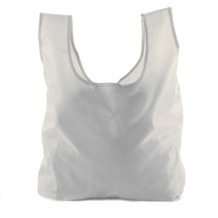Reusable Grocery Bags | Foldable w/ Integrated String Pouch | Ripstop Nylon Tote - 100PK White CA2650