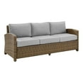 thumbnail image 1 of Crosley Furniture Bradenton Fabric & Wicker / Rattan Outdoor Sofa in Gray/Brown, 1 of 5