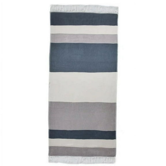 Kaufman - Oversized 32x62 Black/Grey Jacquard Beach Towel