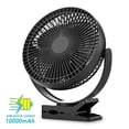thumbnail image 4 of OPOLAR 8-Inch Black Clip-On Desk Fan with 10000mAh Battery, 360° Rotation, 4 Speed Settings, and Dual Charging Ports for Home, Office, and Outdoor Use, 4 of 6