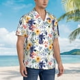 thumbnail image 3 of Fuzoiu Lilies Flowers Print Hawaiian Shirt for Men, Summer Beach Casual Short Sleeve Button Down Shirts, Men’s Beach Summer Shirts with Pocket,3X-Large, 3 of 7