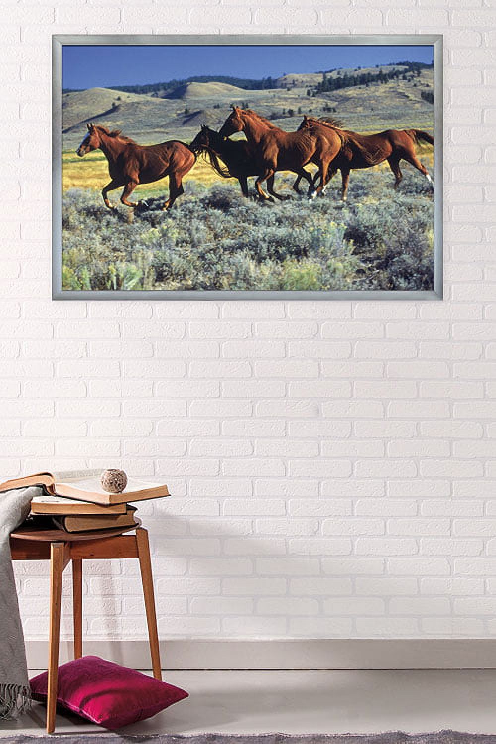 Animals - Horses Running on the Planes Wall Poster, 22.375" x 34", Framed