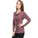 thumbnail image 4 of Top acanalado con botones y mangas largas Allegra K rojo M, 4 of 6