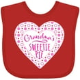 thumbnail image 3 of Inktastic Grandma's Sweetie Pie with Pink Hearts Boys or Girls Baby Bib, 3 of 4