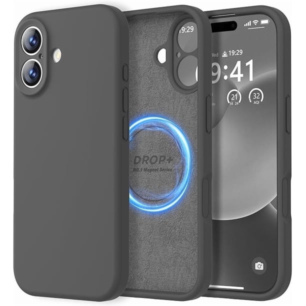 Funda de Silicona Premium, compatible con MagSafe, a Prueba de Golpes, para iPhone 17 6.3", Negro