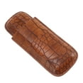 thumbnail image 1 of Cigar Case Holder,  Skin Pattern Brown Noble 2 Finger Cigar Case  for Anniversary Gifts, 1 of 7