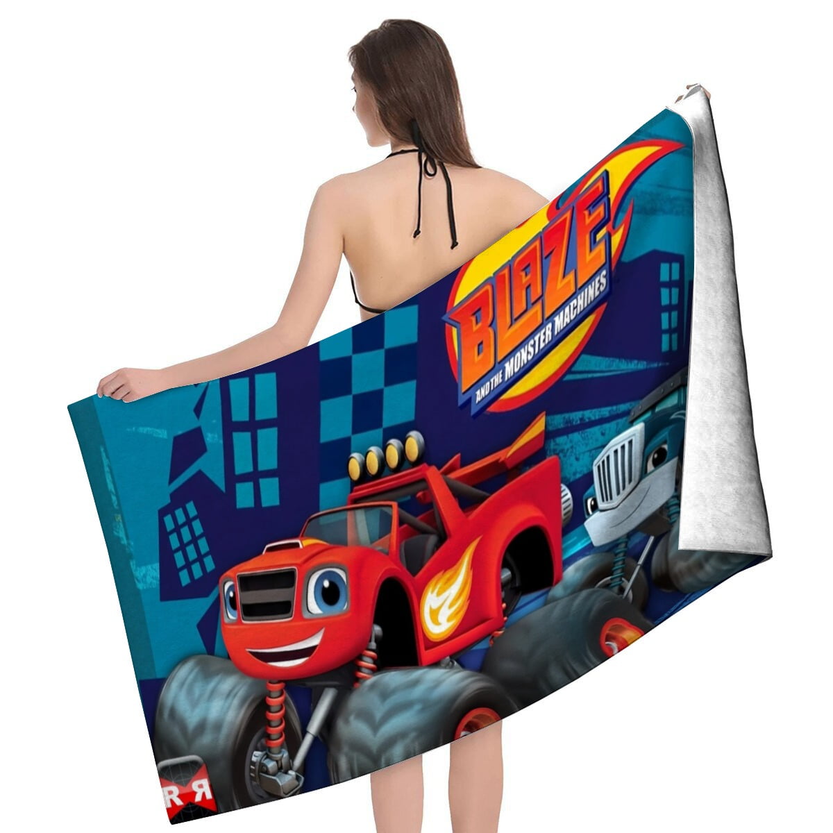 Blaze and the Monster Machines Gifts Beach Towel for Women Girl Birthday Inspired Fan Bath Outdoor Music Lover