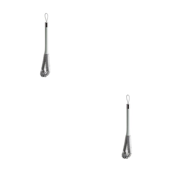 Cepillo de limpieza de nailon Wosthever para botellas de leche infantil y taza de mango largo 2piezas Verde claro