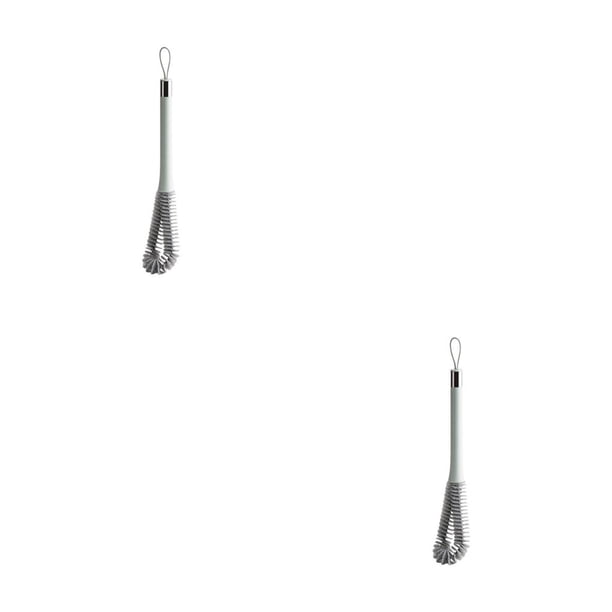 Cepillo de limpieza de nailon Wosthever para botellas de leche infantil y taza de mango largo 2piezas Verde claro