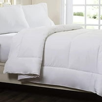 Circles Home White Down Alternative Comforter Cotton Top - Quilted Style – Healthy - Size