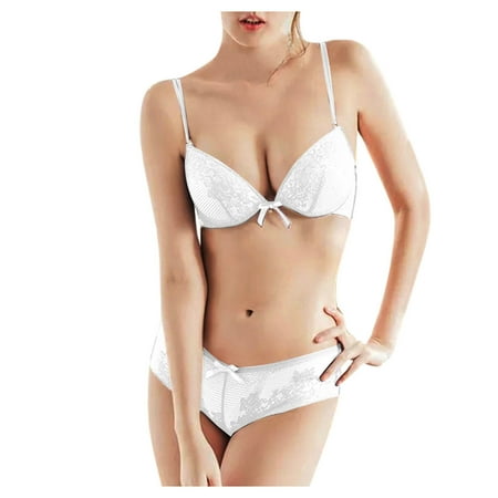 

Pxiakgy underwear women set Women Collection Of Lace Bra And Lingerie Set Underwear White + 70C