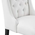 thumbnail image 3 of Modway Baronet Solid Wood and Button Tufted Fabric Dining Chair in White, 3 of 8