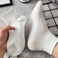 thumbnail image 3 of 3Pairs Soft Men Black White Warm Cotton Socks Set Autumn Winter Male Solid Color Breathable Business Sport Short Socks For Men, 3 of 5
