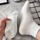 thumbnail image 3 of 3Pairs Soft Men Black White Warm Cotton Socks Set Autumn Winter Male Solid Color Breathable Business Sport Short Socks For Men, 3 of 5