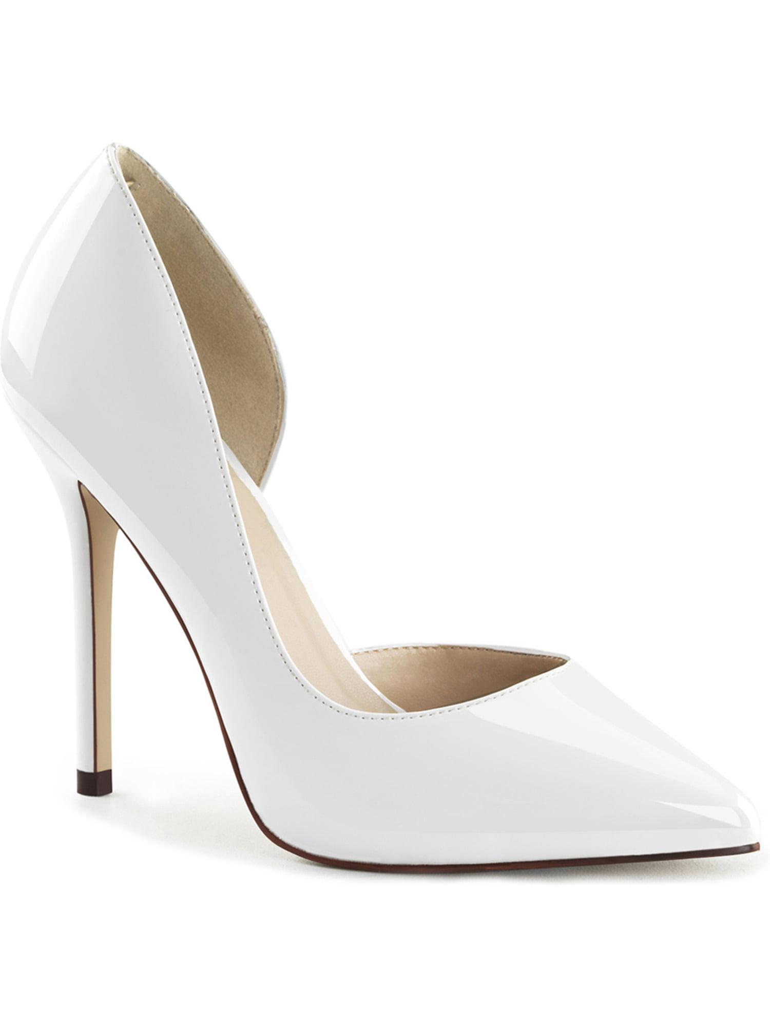 Pleaser - Womens White High Heels D'Orsay Pumps 5 Inch Heels Pointed ...