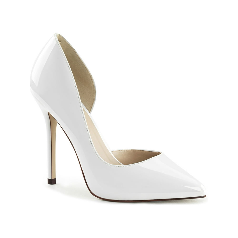 Pleaser - Womens White High Heels D'Orsay Pumps 5 Inch Heels Pointed ...