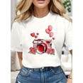 thumbnail image 1 of Camisetas de manga casquillo para mujer, de moda de verano 2025, con estampado lindo, casual, sin mangas, de ajuste holgado, de manga cortaValentine's Day Love Camera Graphic Tees Soft Cotton Crew, 1 of 5