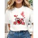 thumbnail image 1 of Camisetas gráficas de cámara de amor para San Valentín, de algodón suave, cuello redondo, manga corta, diseño novedoso y divertido, camisetas deportivas de ocio., 1 of 5