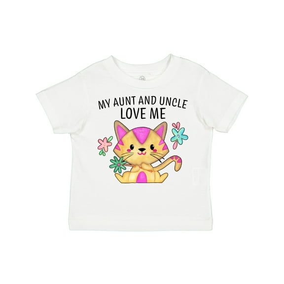 Inktastic My Aunt and Uncle Love Me with Cute Kitten and Flowers Boys or Girls Toddler T-Shirt