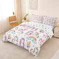 thumbnail image 3 of Metsweet Cartoon Unicorn Duvet Cover King, Kawaii Stars Rainbow King Bedding,3 Pieces,1 Duvet Cover and 2 Pillowcases, 3 of 6