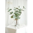 thumbnail image 5 of Muhanjia Artificial Eucalyptus Stems in Glass Vase with Faux Water,3Pcs Fake Plant with Double-Sided Green Leaves for Centerpiece(Double-Sided Green Eucalyptus), 5 of 9