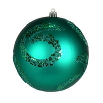 Vickerman 4.75" Teal Matte Sequin Swirl Ornament, 4 per Bag