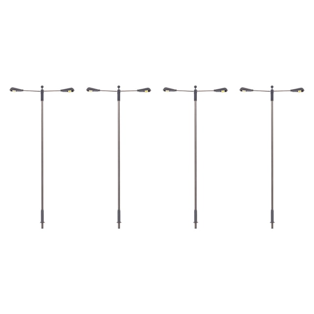 Modelo Ferrocarril Tren Lámpara Poste Blanco Poste Luces 1/75 Escala 13cm 5,12 Pulgadas 3V, Paquete de 4