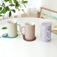 thumbnail image 3 of czcpp-Coffee Mug with Lid, 16oz Coffee mug and Tea cup with Coaster - Suitable for Dishwasher and Microwave (Brown), 3 of 4