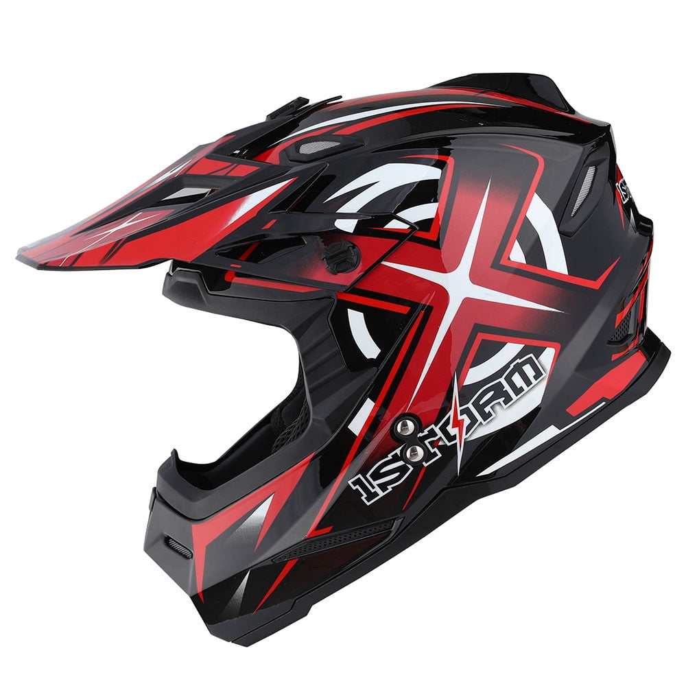 1Storm Adult Motocross Helmet BMX MX ATV Dirt Bike Helmet Racing Style HF801; Matt Black