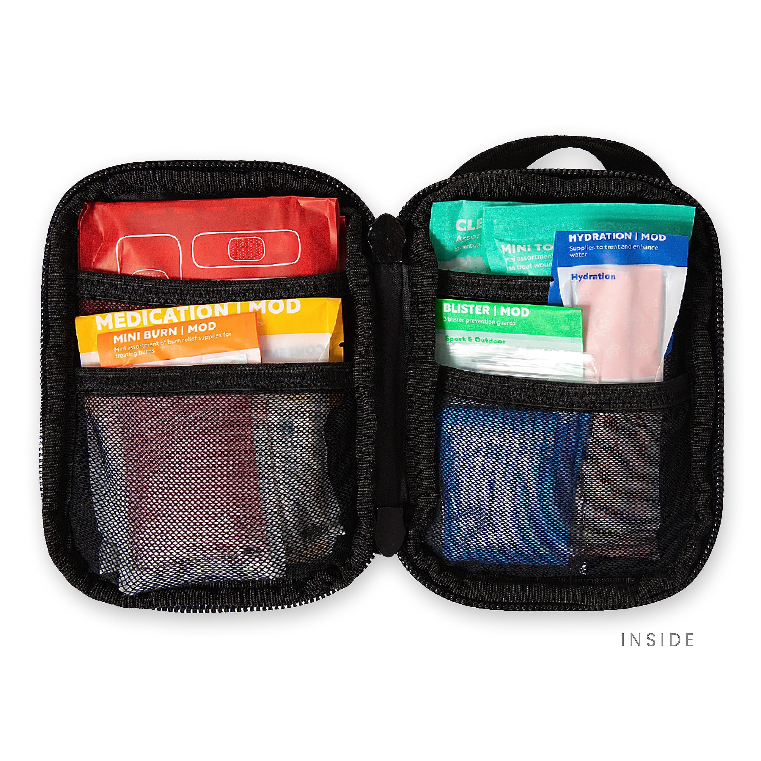 Sidekick - Camping Hiking And Backpacking First Aid Kit 70 Items Hsa Fsa Eligible Small Ifak Great For Travel Or Portable Emergency Black