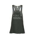 thumbnail image 1 of Allergic To Mornings Women's Fashion Sleeveless Flowy Racerback Workout Yoga Tank Top Charcoal Grey 2X-Large, 1 of 3