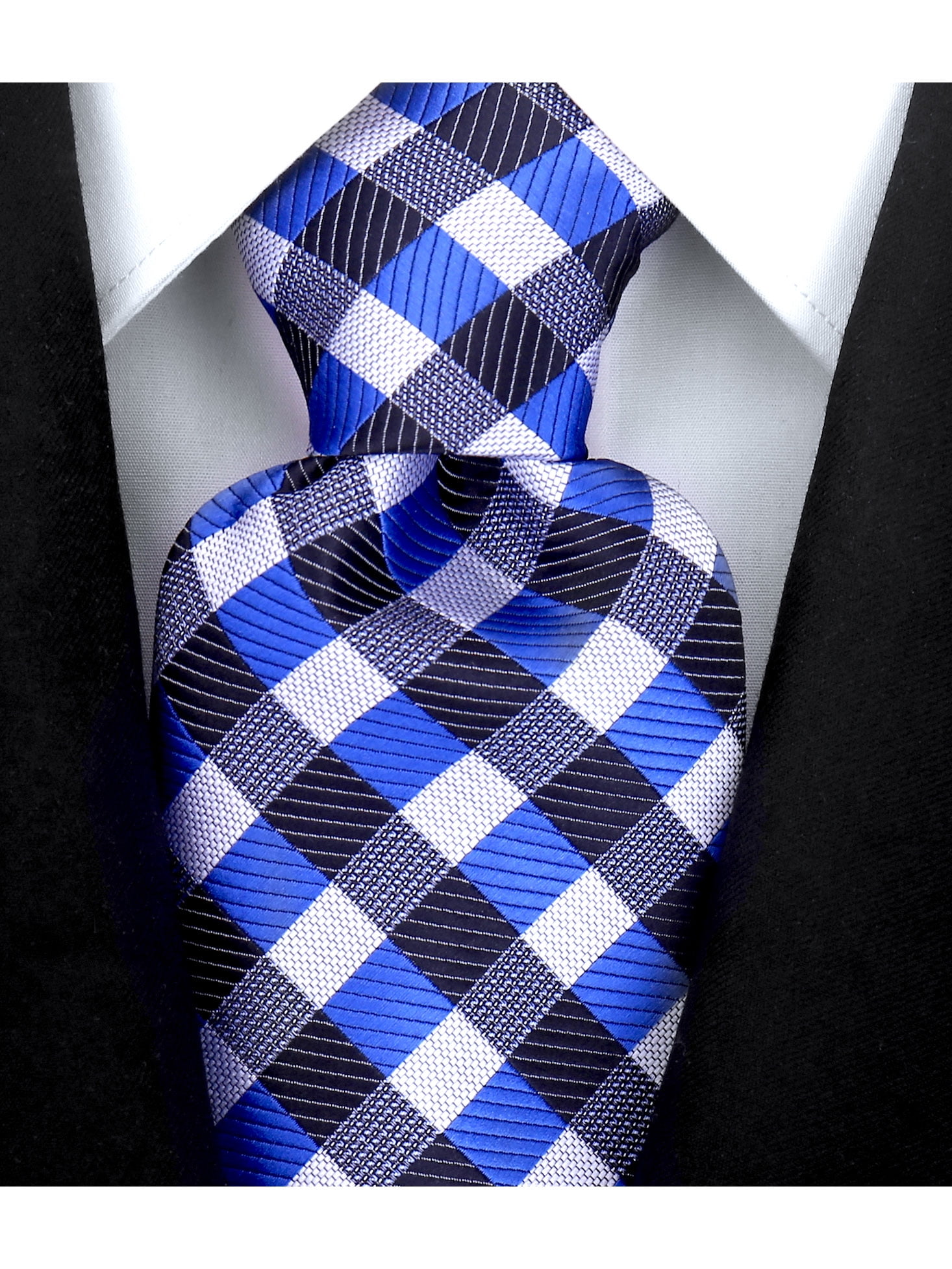 Men's Blue Striped Necktie for Him Designer Wedding Tie for Groom
