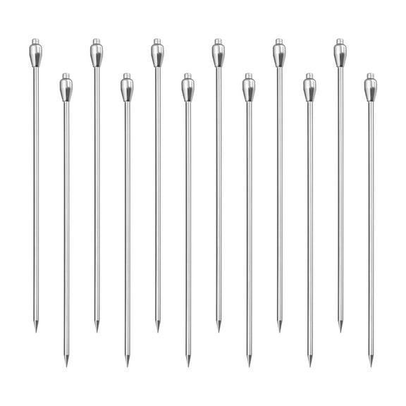 Unique Bargains 4.3' Metal Cocktail Toothpicks Drink Pick Cocktail Skewers for Cocktail 12Pack