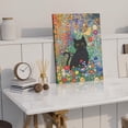 thumbnail image 2 of HFDF Garden Flowers Cat Aesthetic Design Posters Vtage Canvas Wall Art Cute Garden Cat Wall Art for Room Bedroom Livg Room Decor, Gardeng patgs Aesthetic Cats Lovers Decoration 16x24inch Framed, 2 of 6