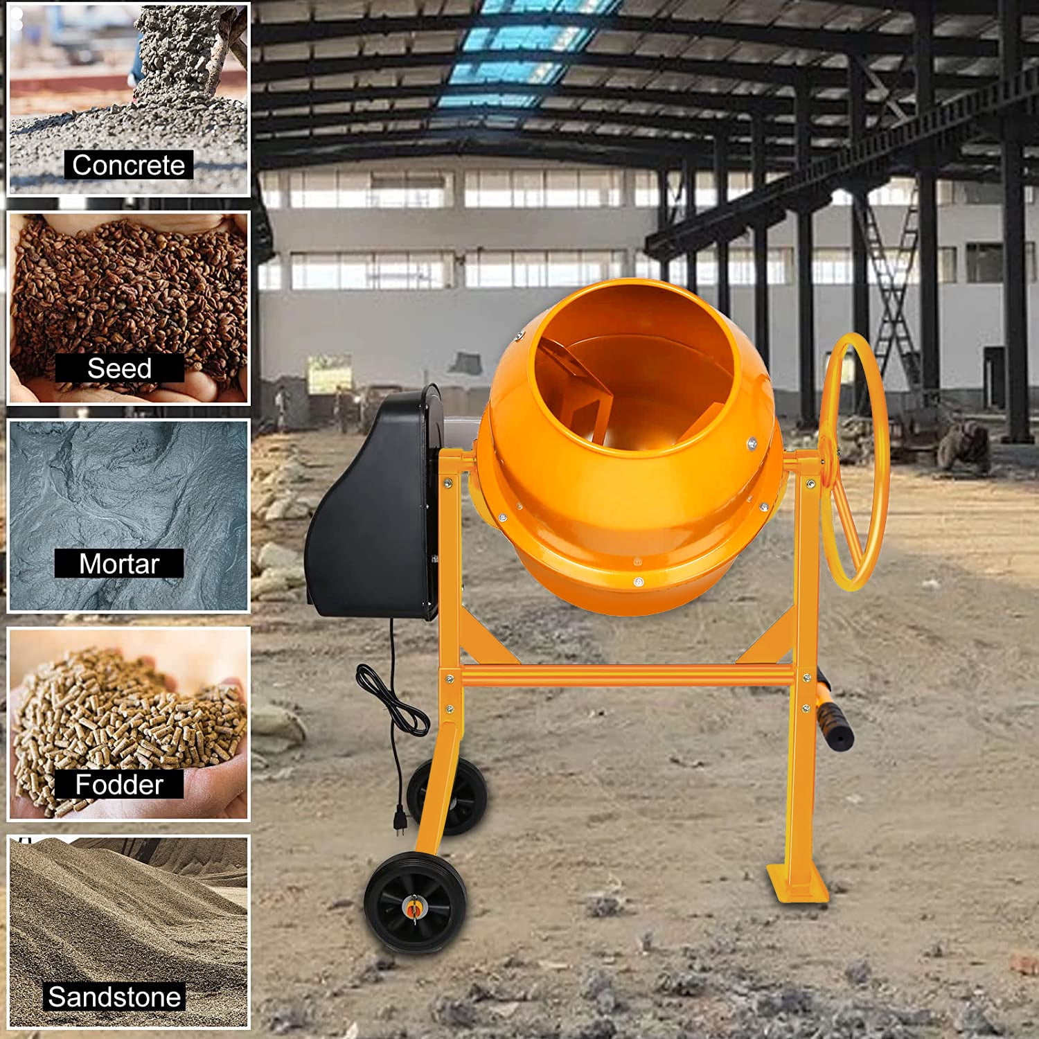 Inolait Portable 4.2 cu Ft Electric Cement Mixer