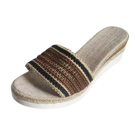 

PEASKJP Platform Sandals Women Women s Rest Terra Toe Post Backstrap Sandal Supportive Orthotic Sandals Comfort with Arch Support (Brown 6.5)