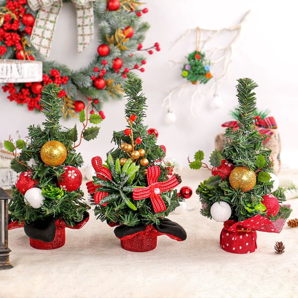 Ganfancp Christmas Decoration 25Cm/9.8Inches Small Christmas Tree Ornament Mini Christmas Tree Christmas Decoration Scene Setting For Living Room Desk Bedroom Ornaments Ofertas Del Día 1*Mini Árbol d