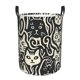 thumbnail image 1 of Balery Abstract Cat Faces Pattern Cesta de ropa redonda con asas, impermeable, independiente, para ropa, juguetes, dormitorio y familia-Small, 1 of 6